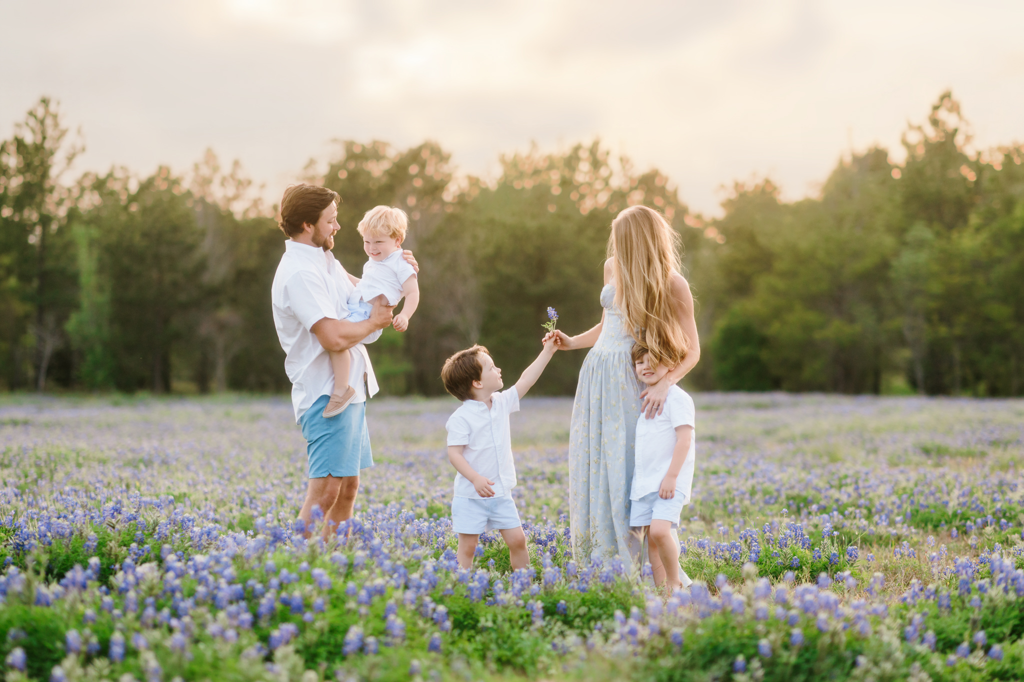 houston family photoshoot in the bluebonnets