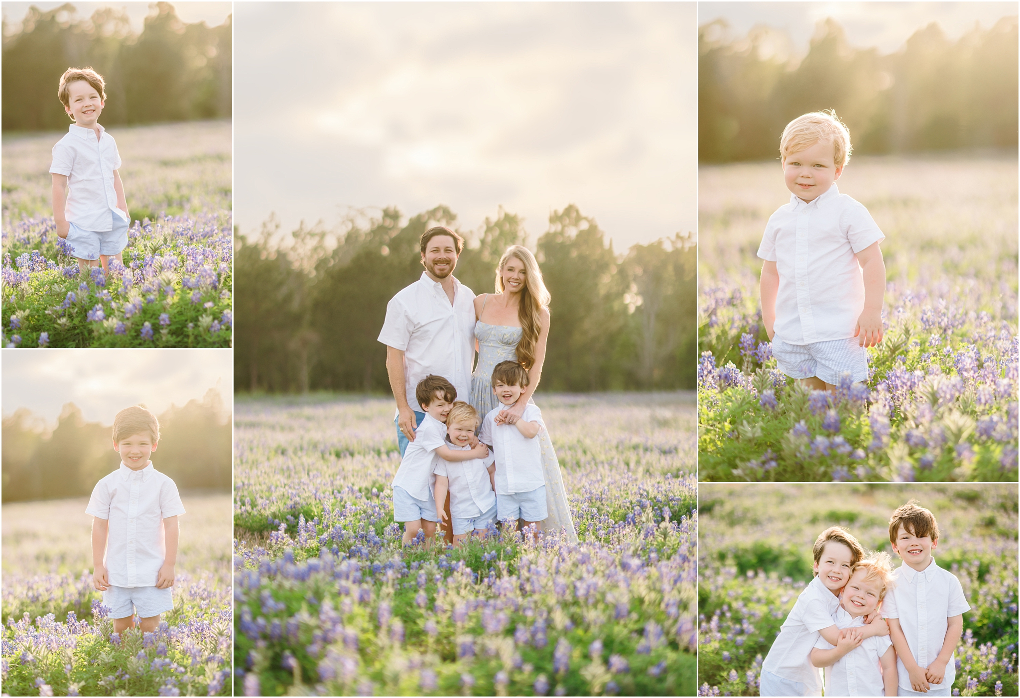 family photoshoot in the houston texas bluebonnets 