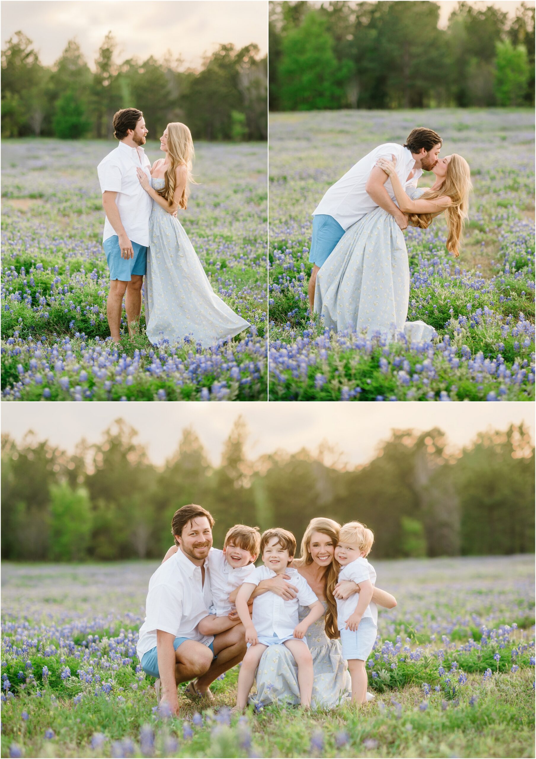 family session in the houston texas bluebonnets 
