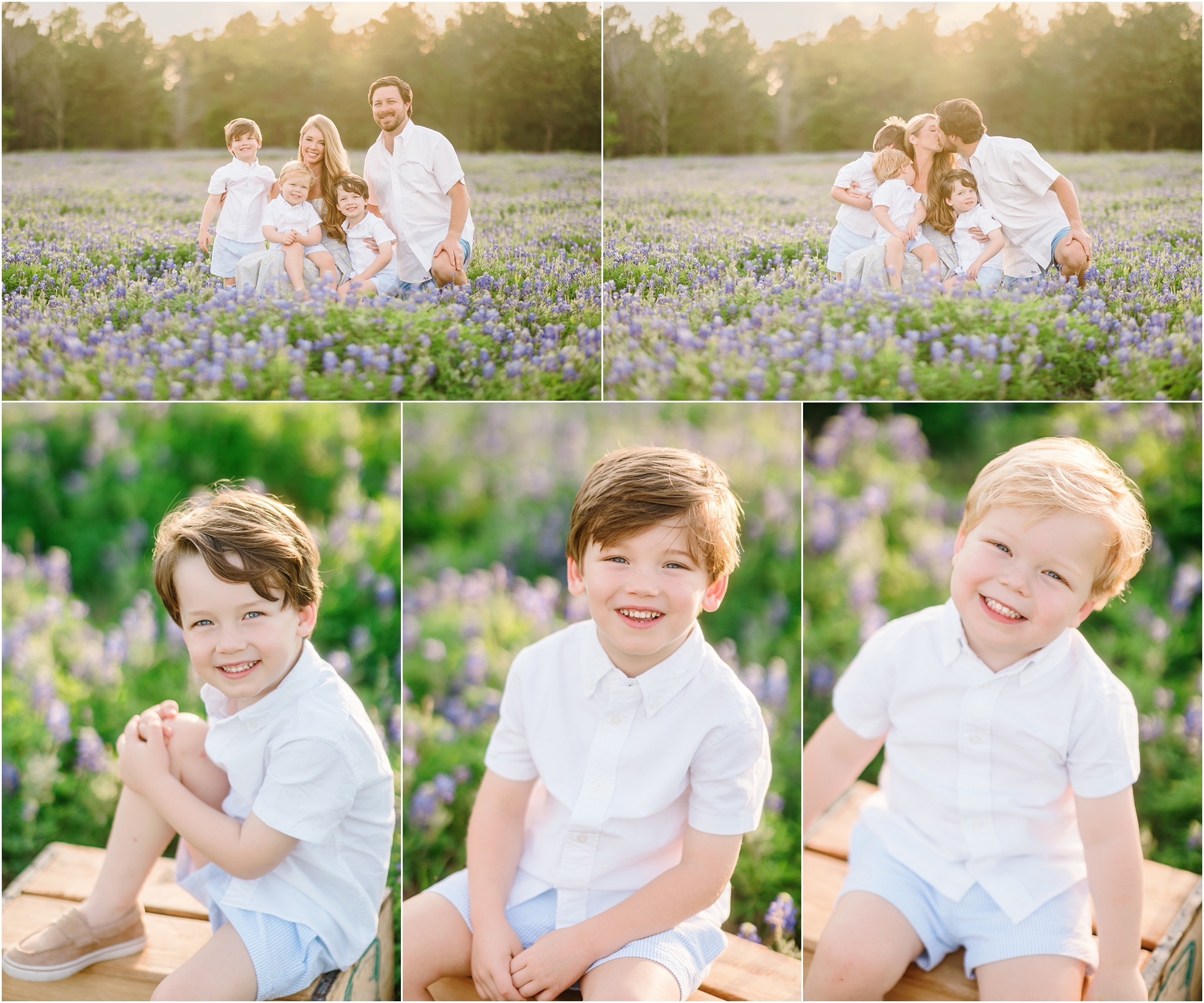family photoshoot in the houston texas bluebonnets 